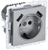 BRITE Socket 1gang grounded with protective shutters 16A with USB A+A 5V 2.1A RUSH10-1-BrA aluminum IEK0