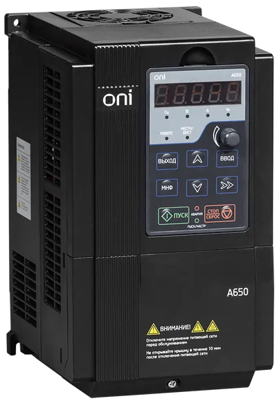 Преобразователь частоты A650 380В 3Ф 2,2kW 5,5А со встроенным тормозным модулем ONI