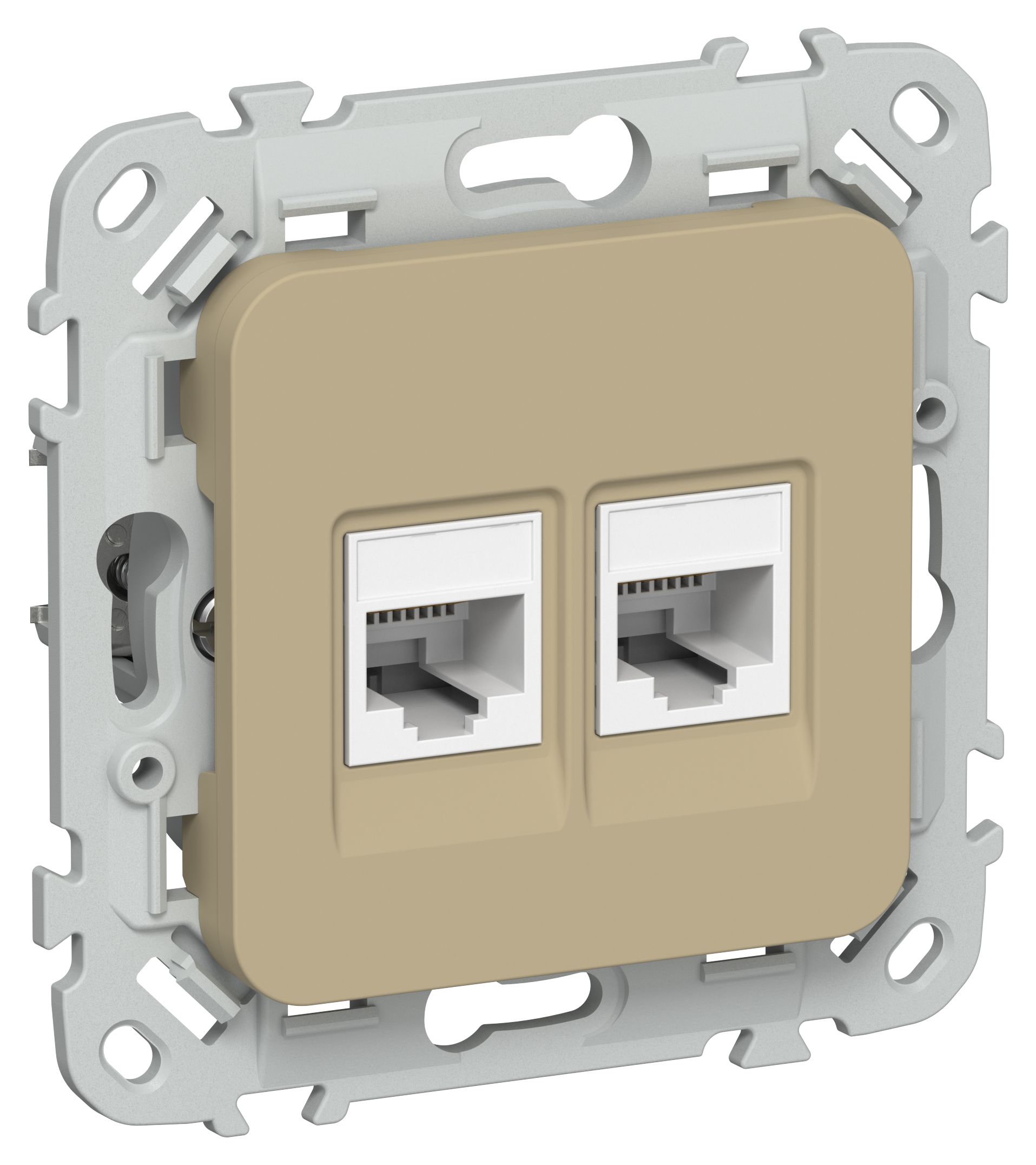 FLITE Розетка 2-местная RJ45/RJ11 категория 5Е/3 UTP РКТ5е/3-2-0-ФлХ хаки IEK