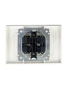 BRITE 2-gang socket without earthing with protective shutters 10A, complete RSsh12-2-BrZh pearl IEK4