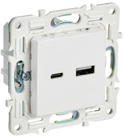 SKANDY Розетка USB A+C 18Вт SK-R13W арктический белый IEK