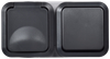 TORS Блок розетка + выключатель горизонтальный 16А IP55 TS142 графит IEK0