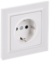 BRITE Розетка 1-местная с заземлением с защитными шторками 16А в сборе РСР14-1-0-БрАБ арктический белый IEK0