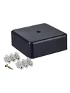 KM soldering box for open wiring 75x75x28mm (6 terminals 6mm2) black (RAL 9005) IEK3