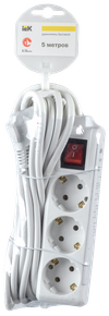 Extension cord U 03K with a switch 3 sockets 2P+PE/5 meters 3x1mm2 16A/250 IEK1