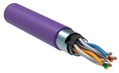 ITK Витая пара F/UTP кат.6 4х2х23AWG solid LSZH нг(А)-HF фиолетовый (305м)