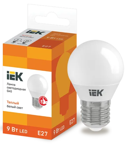 LED lamp G45 ball 9W 230V 3000K E27 IEK is intended for use in lighting devices for external and internal lighting of industrial, commercial and domestic facilities.

Complies with the requirements of the Technical Regulations of the Customs Union TR TS 004/2011, TR TS 020/2011, IEC 62560, Decree of the Government of the Russian Federation of November 10, 2017 No. 1356.