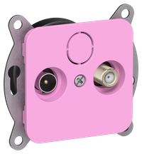 FLITE Розетка 2-местная TV+SAT экранированная проходная РТВс-2-1-2-ФлПр пурпурный IEK