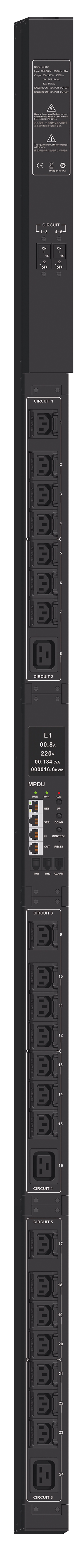 ITK ADMIN PDU с мониторингом PV1212 1Ф 32А 21С13 3С19 кабель 3м IEC60309