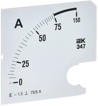Шкала сменная для амперметра Э47 75/5А класс точности 1,5 96х96мм IEK