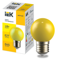 LIGHTING Лампа светодиодная декоративная G45 шар 1Вт 230В желтый E27 IEK