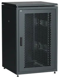 ITK LINEA N Шкаф сетевой 19" 24U 800х800мм перфорированная передняя дверь задняя металлическая черный