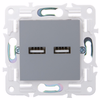 SKANDY Розетка USB A+A 3,1А SK-R15Gr серый IEK2