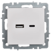 BRITE Розетка USB A+C 18Вт РЮ11-1-БрБ белый IEK2