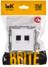 BRITE Розетка компьютерная двойная RJ45 кат.6 РК11-2-БрАБ арктический белый IEK1