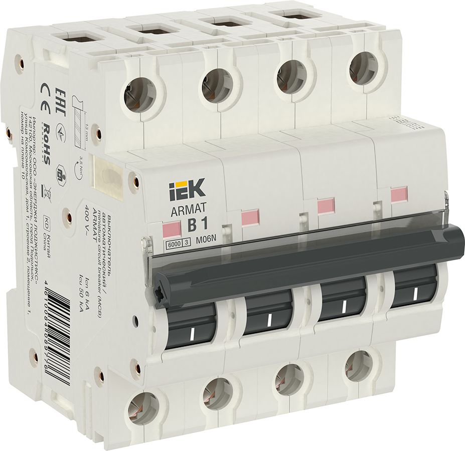 ARMAT Автоматический выключатель M06N 4P B 1А IEK (AR-M06N-4-B001)