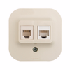 QUTEO Розетка двойная RJ11+RJ45 кат.5E UTP для открытой установки слоновая кость1