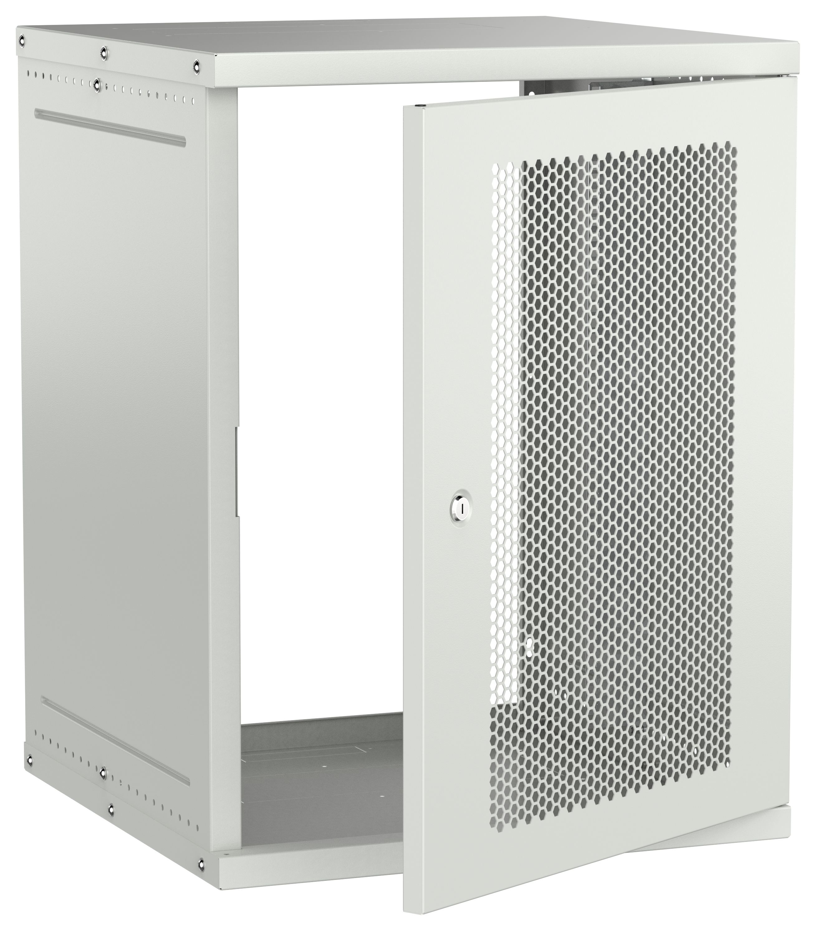 Шкаф настенный 19" 15U 600х600мм перфорированная дверь серый GENERICA (LWE3-15U66-PF-G)