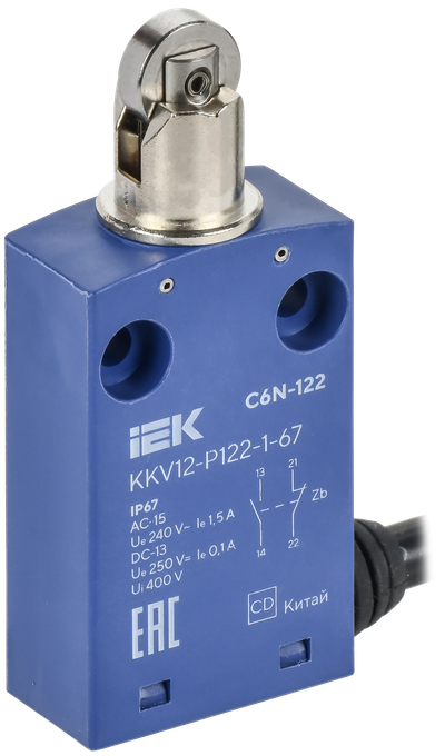 Выключатель концевой C6N-122 толкатель с нажимным роликом IP67 IEK