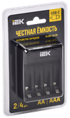Устройство зарядное для 2-4 NiMH/CD аккумуляторов AA/AAA 200мА с LED индикатором IEK1