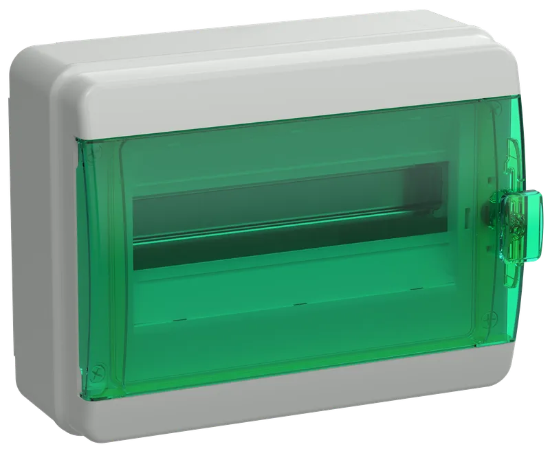 TEKFOR Корпус пластиковый КМПн-12 IP65 зеленая прозрачная дверь IEK