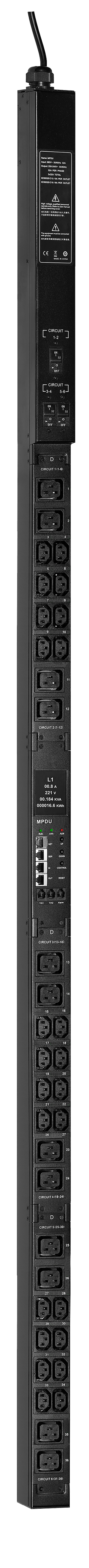 ITK ADMIN PDU с мониторингом PV1213 3Ф 32А 24С13 12С19 кабель 3м IEC60309