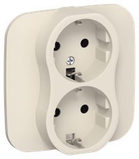 FLITE Розетка 2-местная с заземлением без защитных шторок 16А РС12-0-А-ФлСл сливочный IEK