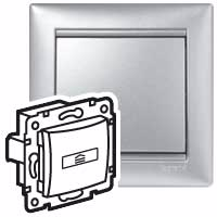 VALENA Выключатель карточный 10А без задержки выключения алюминий