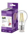 LED lamp A60 pear transparent 7W 230V 3000K E27 series 360° IEK0