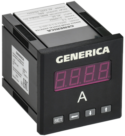 Амперметр цифровой щитовой однофазный DO RS-485 72х72мм LED GENERICA