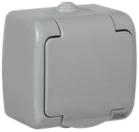 AQUATIC Single-gang socket with grounding and cover for open installation 16A IP54 RSsh12-2-A IEK