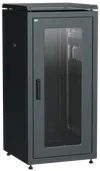 ITK LINEA N Шкаф сетевой 19" 24U 600х600мм стеклянная передняя дверь задняя металлическая черный0