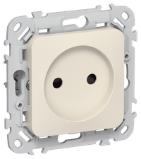 FLITE Розетка без заземления с защитными шторками безвинтовое крепление 10А РСш01-1-ФлСл сливочный IEK
