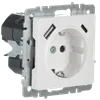 BRITE Socket 1gang grounded with protective shutters 16A with USB A+C 18W RUSh11-1-BrB white IEK4