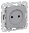 FLITE Розетка без заземления без защитных шторок 10А РС01-0-ФлС серый IEK0