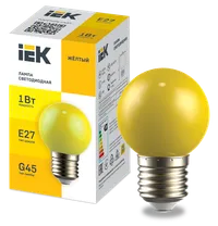 LIGHTING LED decorative lamp G45 ball 1W 230V yellow E27 IEK