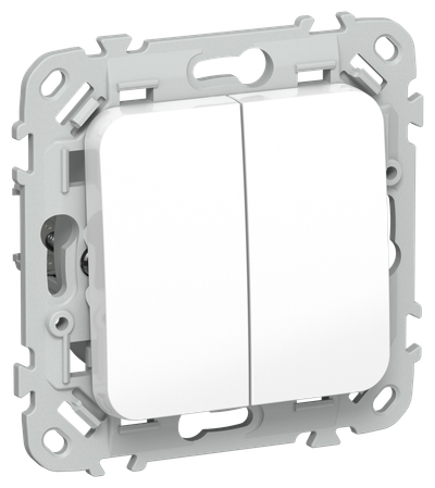 FLITE Выключатель 2-клавишный проходной 10А ВС62-1-0-ФлБ белый IEK