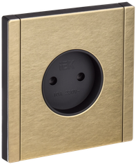 FORTE&PIANO Розетка 1-местная без заземления с защитными шторками винтовое крепление 10А FP617M металл шампань IEK