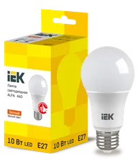 LED lamp ALFA A60 pear 10W 230V 3000K E27 IEK