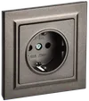 BRITE 1-gang earthed socket with protective shutters 16A, complete RSR14-1-0-BrTB dark bronze IEK0