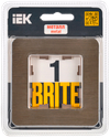 BRITE Рамка 1-местная РУ-1-1-Бр металл шампань RE AL IEK1