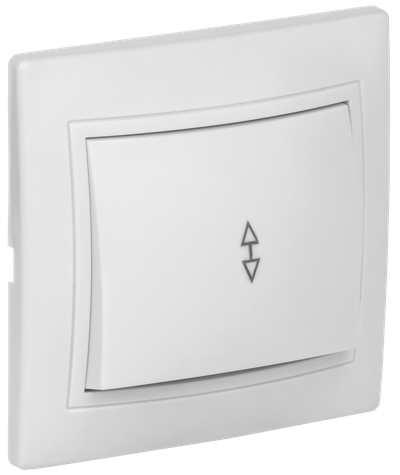 KVARTA Выключатель 1-клавишный проходной 10А ВСп10-1-0-КБ белый GENERICA