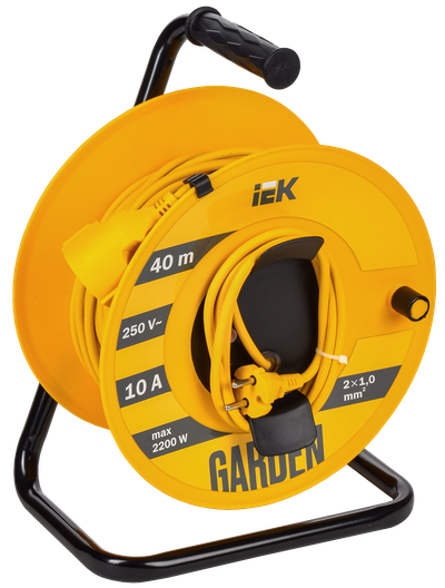 GARDEN Катушка УК40 1 место без заземления с термозащитой 2х1,0мм2 40м IEK