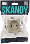 SKANDY Розетка без заземления с защитными шторками 10А SK-R01B бежевый IEK1