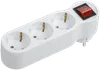 Adapter T-01/03B 3 sockets 2P+PE 16A with switch white IEK0