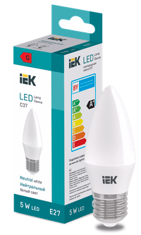 LED Candle C37 400lm 4000K E27 IEK