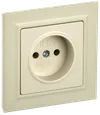 BRITE 1-gang socket without earthing without protective shutters 10A, complete PCP10-1-0-BrKr beige IEK0