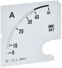 Replaceable scale for ammeter E47 40/5A accuracy class 1.5 96x96mm IEK
