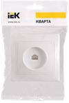 KVARTA Розетка 1-местная компьютерная RJ45 кат.5е РК10-КБ белый IEK1