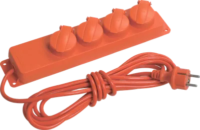 Extension cord U04V 4 sockets with protecctive covers IP44 2P+PE/5 meters 3x1mm2 16A/250V IEK
